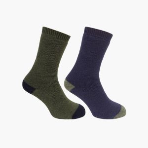 Country Short Socks Dark Green/Navy (Twin Pack)