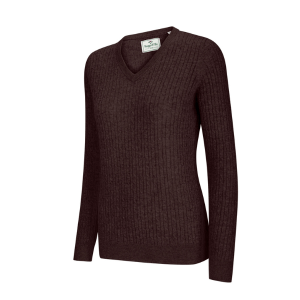 Lauder Ladies Cable Pullover Redwood